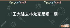 王大陆去林允家是哪一期