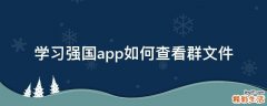 学习强国app如何查看群文件