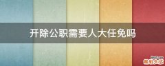 开除公职需要人大任免吗
