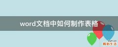 word文档中如何制作表格