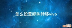 怎么设置呼叫转移vivo