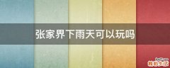 张家界下雨天可以玩吗