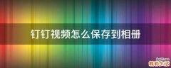 钉钉视频怎么保存到相册