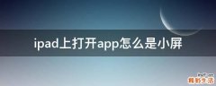 ipad上打开app怎么是小屏