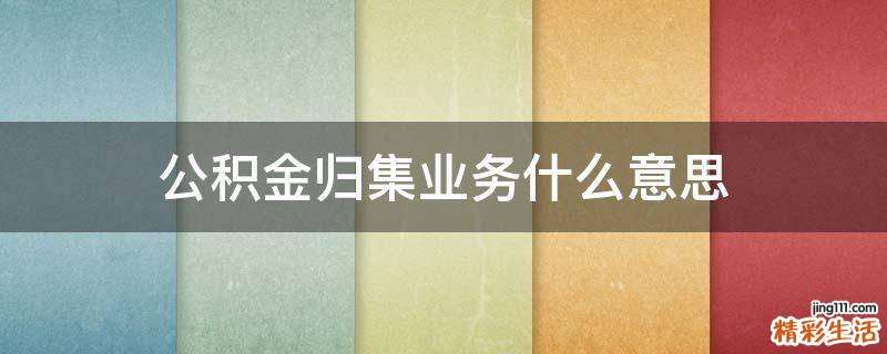 公积金归集业务什么意思