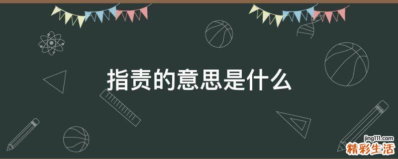 指责的意思是什么