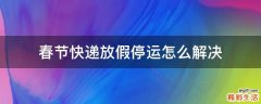 春节快递放假停运怎么解决