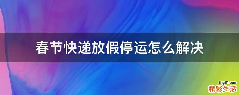 春节快递放假停运怎么解决