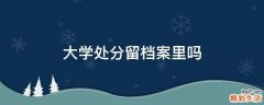 大学处分留档案里吗
