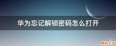 华为忘记解锁密码怎么打开
