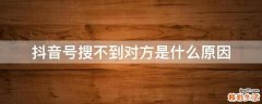 抖音号搜不到对方是什么原因