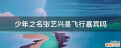 少年之名张艺兴是飞行嘉宾吗