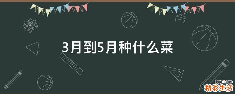 3月到5月种什么菜