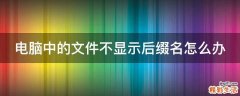 电脑中的文件不显示后缀名怎么办