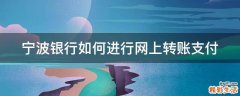 宁波银行如何进行网上转账支付