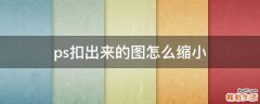 ps扣出来的图怎么缩小