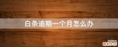 白条逾期一个月怎么办