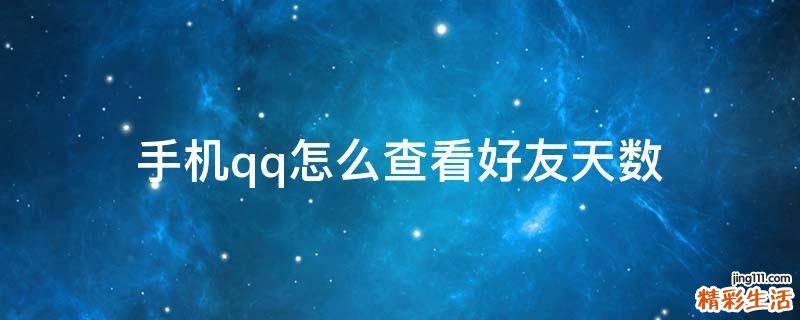 手机qq怎么查看好友天数