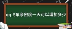 qq飞车亲密度一天可以增加多少
