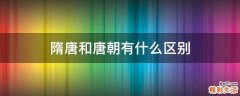 隋唐和唐朝有什么区别