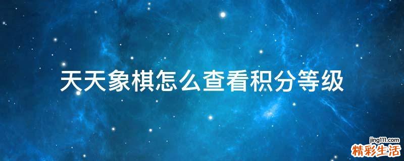 天天象棋怎么查看积分等级