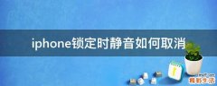 iphone锁定时静音如何取消