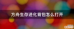 方舟生存进化背包怎么打开