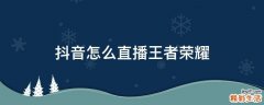 抖音怎么直播王者荣耀