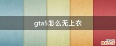 gta5怎么无上衣