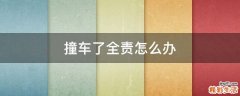 撞车了全责怎么办