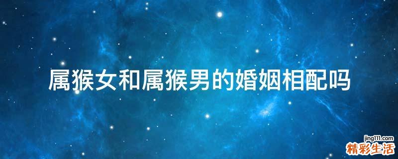 属猴女和属猴男的婚姻相配吗