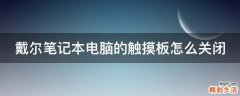 戴尔笔记本电脑的触摸板怎么关闭