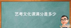 艺考文化课满分是多少