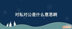 对私对公是什么意思啊