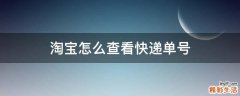 淘宝怎么查看快递单号