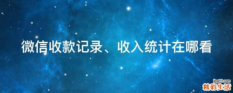 微信收款记录、收入统计在哪看