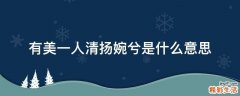 有美一人清扬婉兮是什么意思