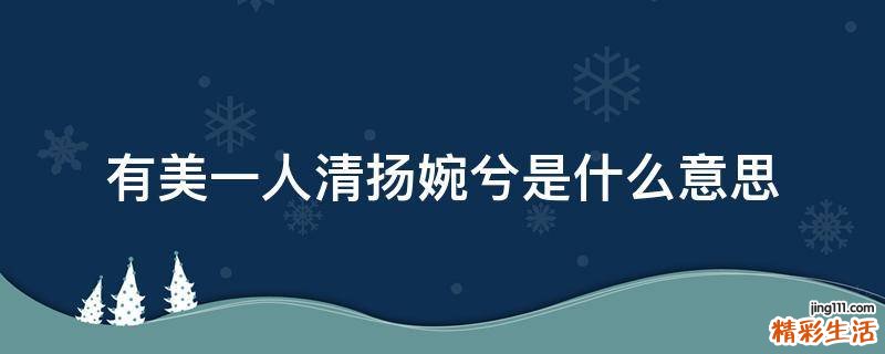 有美一人清扬婉兮是什么意思