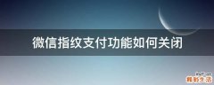 微信指纹支付功能如何关闭