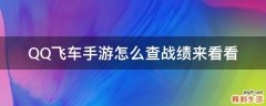 QQ飞车手游怎么查战绩来看看