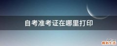 自考准考证在哪里打印