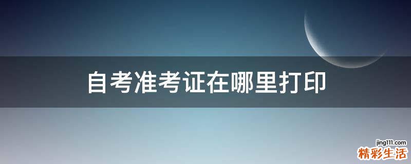 自考准考证在哪里打印