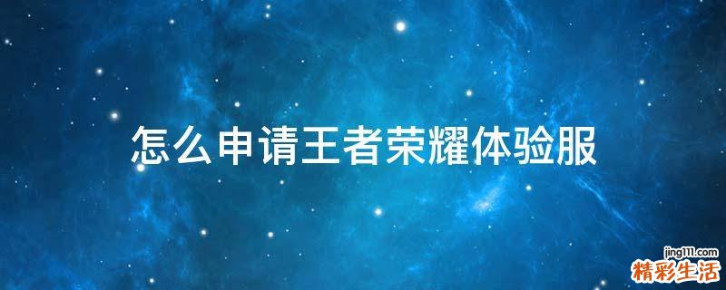 怎么申请王者荣耀体验服