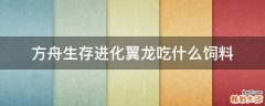 方舟生存进化翼龙吃什么饲料