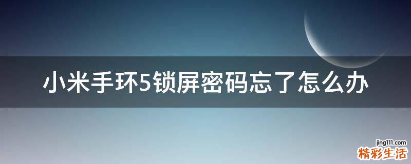 小米手环5锁屏密码忘了怎么办