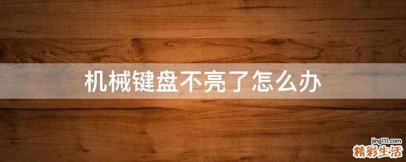 机械键盘不亮了怎么办