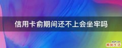 信用卡俞期间还不上会坐牢吗