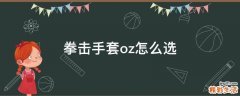 拳击手套oz怎么选