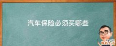 汽车保险必须买哪些