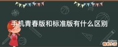手机青春版和标准版有什么区别